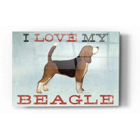 Red Barrel Studio Red Barrel Studio 'Beagle Canoe - I Love My Beagle II' By Ryan Fowler, Acrylic Glass Wall Art