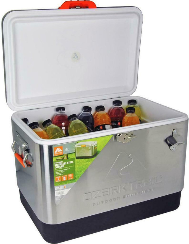 OZARK TRAIL® STAINLESS STEEL COOLER WITH BUILT-IN BOTTLE OPENER -- Big Box mart price $163 -- Our price $88! in Fishing, Camping & Outdoors - Image 4