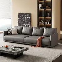 Crafts Design Trade 122.05" Khaki Genuine Leather Modular Sofa cushion couch