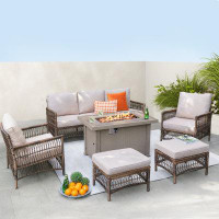 Bay Isle Home™ 5- Person Outdoor Conversation Set With Cushion