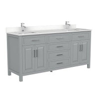 Wildon Home® Domela 72" W x 22" x 35" H Double Sink Vanity with Power Bar and Drawer Organizer