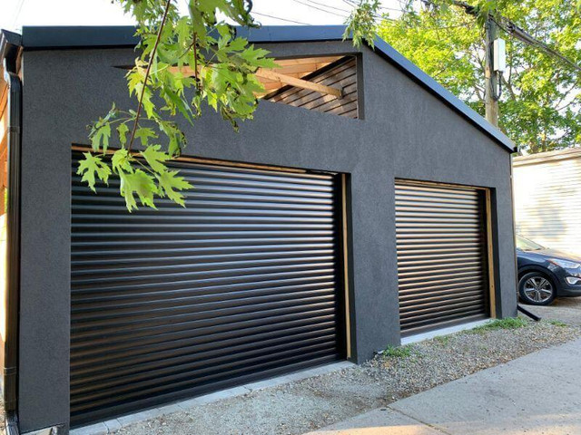 NEW BLACK Roll-Up Doors. Now available in Canada! 5’ x 7’, 6' x 7', 7' x 7' Shed Roll-up Door $755.00 & up in Outdoor Tools & Storage in Nova Scotia - Image 2