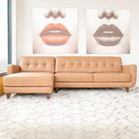 Corrigan Studio Hanaford 111.5" Wide Genuine Leather Sofa & Chaise