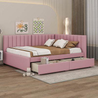 Latitude Run® Full Size Upholstered Daybed With 2 Storage Drawers Sofa Bed Frame