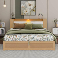 Ivy Bronx Leiha Queen Upholstered Bed with Hydraulic System, Motion Activated Night Lights And USB Charger
