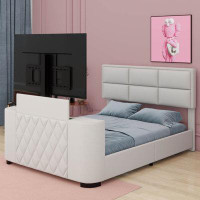 Latitude Run® Queen Size Upholstery TV Platform Bed Frame