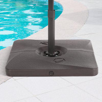 Arlmont & Co. Patio Cantilever Umbrella Base 320LBs Filled with Water/Sand HDPE Plastic for Offset Umbrellas
