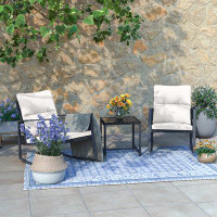 Rosalind Wheeler Fultonham Square 2 - Person 18" Bistro Set with Cushions