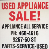 This FRIDAY 10am - 5pm - CLEAROUT - Used FRIDGEs, STOVEs, WASHERs, DRYERs , DWs with WARRANTY / 9263 - 50 St NW Edmonton