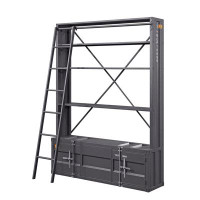 Williston Forge Jehremy White Bookshelf with Ladder