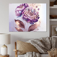 House of Hampton Billy Pink And Gold Zinnia Flowers II - Print on Canvas