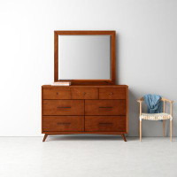 AllModern Williams 7 Drawer 56" W Standard Dresser Chest with Mirror