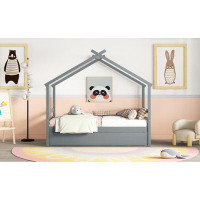 Harper Orchard Grey Twin Size House-shaped Bed With Pull-out Trundle - Stylish & Functional Design For Kids