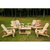 Loon Peak Riggio Solid Wood Adirondack Chair with Table