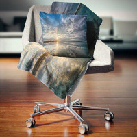 East Urban Home Seashore Sunset with Dramatic Sky and Sea Pillow
