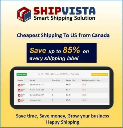 ShipVista provides the cheapest shipping rates from Canada to the US. Whether you are an individual...