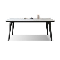 Hokku Designs 70.87" Black Rock Beam+Carbon Steel Dining Table