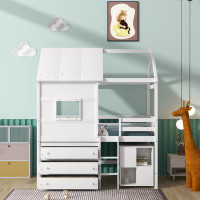 Harper Orchard Chesmore Kids Twin Loft Bed with Drawers