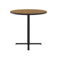 Correll, Inc. Correll 36 Round, 42 High Café Bistro & Break Room Table, Standing, Barstool Height, Medium Oak Thermal Fu