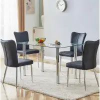 Mercer41 Table And Chair Set, 1 Table And 4 Chairs, Kitchen Table Set
