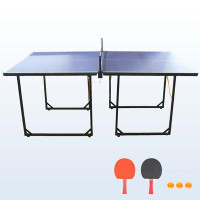 THKOTY Foldable & Portable Table Tennis Table with Net,2 Table Tennis Paddles and 3 Balls