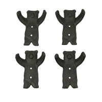 Millwood Pines Set Of 4 Cast Iron Bear Hug Wall Hook Decorative Coat Rack Towel Holder Decor