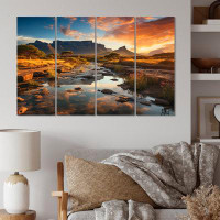 Millwood Pines Table Mountain South Africa II - Landscapes Canvas Wall Art - 4 Panels