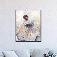 Oliver Gal "Girl From Behind", Flower Dress Female Glam White Canvas Wall Art Print For Bedroom