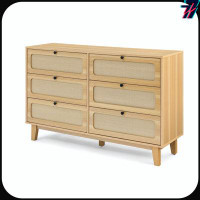 Latitude Run® Bedroom, Hallway Storage Dresser, Six-drawer Chest (oak Colour)