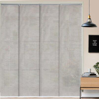 Symple Stuff Deluxe Adjustable Sliding Panel Track Blind 45.8"- 86" W X 96" H, Extendable 4-Rail Track Track, Trimmable