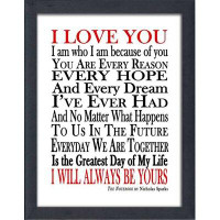Picture Perfect International "I Will Always Be Yours" Framed Textual Art