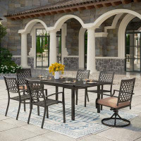 Lark Manor Extendable 6 - Person Outdoor Dining Set With Cushions