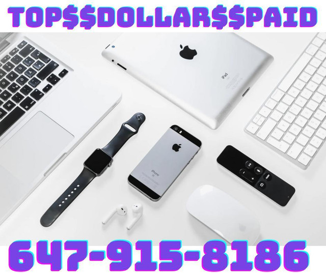 CASH RIGHT NOW-We buy all Brand new Apple iPhone, iPad ,Macbook, IMAC,PS5 everything and pay greater price in entire gta in Laptops in Toronto (GTA)