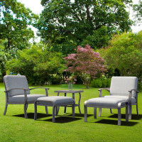 Red Barrel Studio 5-piece Aluminum Patio Conversation Set With End Table And Cushions