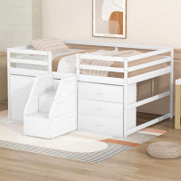 Harriet Bee Functional Loft Bed With Cabinets And Drawers