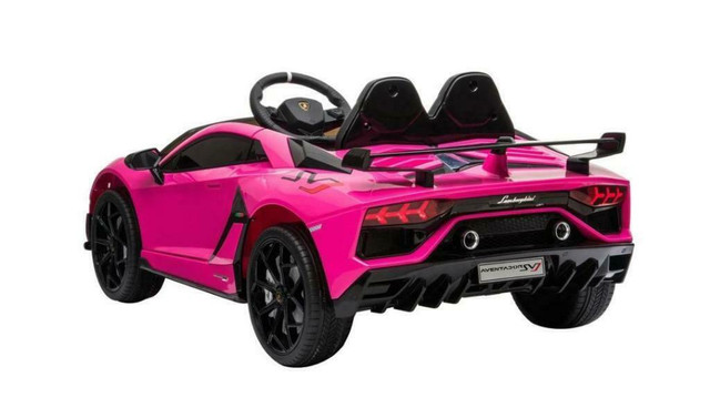 Kids Ride On Cars With Parental Remote Pink Lamborghini SVJ With Rubber Wheels And Leather Chair Warehouse Blowout Sale! in Toys & Games - Image 4