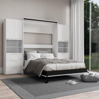 Livingchy World Murphy Bed With Double Storage Cabinet