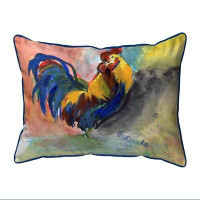 East Urban Home Blue Tail Rooster Indoor/Outdoor Pillow