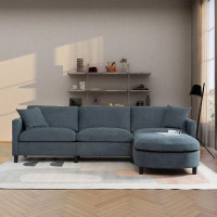 Latitude Run® Minimalist Design Upholstered Sofa With Ottoman