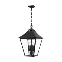 Wildon Home® Redegonda Textured Black 4 -Bulb 23.38" H Integrated LED Outdoor Pendant
