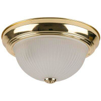 Winston Porter 13 In. 2-Light White Decorative Dome Ceiling Flush Mount Fixture With Frosted Glass Shade