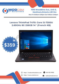 Lenovo ThinkPad T470 14-inch Laptop OFF Lease FOR SALE!!! Intel Core i5-7300U 2.60GHz 8GB RAM 256GB-SSD (French KB)