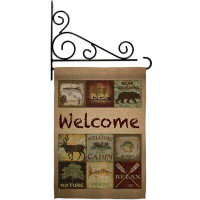 Breeze Decor Call Of The Wilderness - Impressions Decorative Metal Fansy Wall Bracket Garden Flag Set GS109048-BO-03
