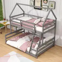 Harper Orchard Twin-Over-Full Wood House Bunk Bed