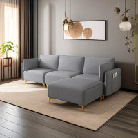 Hokku Designs Brindin 108.6'' Round Arm Modular Sofa