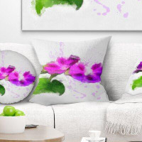 East Urban Home Floral Stem of Convolvulus Flower Drawing Pillow