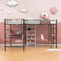 Mason & Marbles Heba Twin Metal Loft Bed with Built-in-Desk by Mason & Marbles