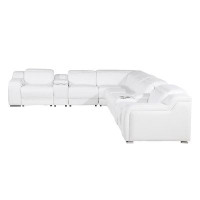 Global United Top Grain  8-Piece  3-Power Reclining Italian Leather Sectional