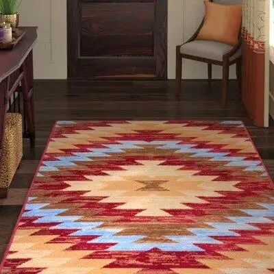Union Rustic Abrionna Southwestern Red Area Rug