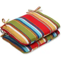 Hokku Designs Outdoor/Indoor Westport Garden Round Corner Pillow Cushions, Red